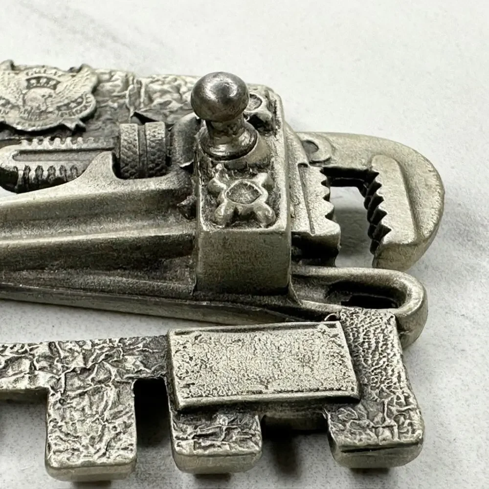 Vintage 1990 Pipe Fitter Belt Buckle Great American Buckle Co ✨